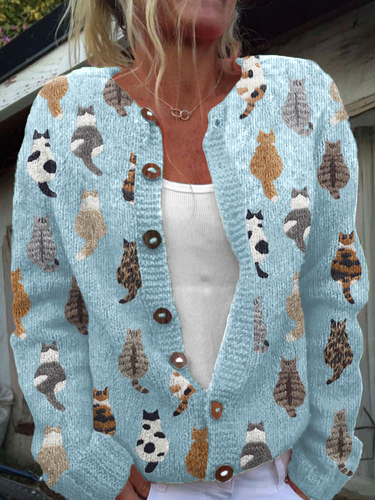 The Feline Motif Knit Cardigan