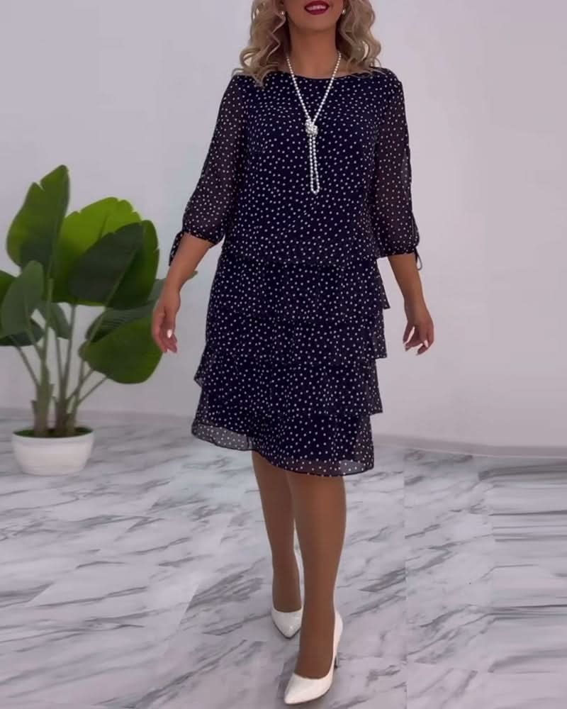 LUNESSA POLKA TIERED DRESS