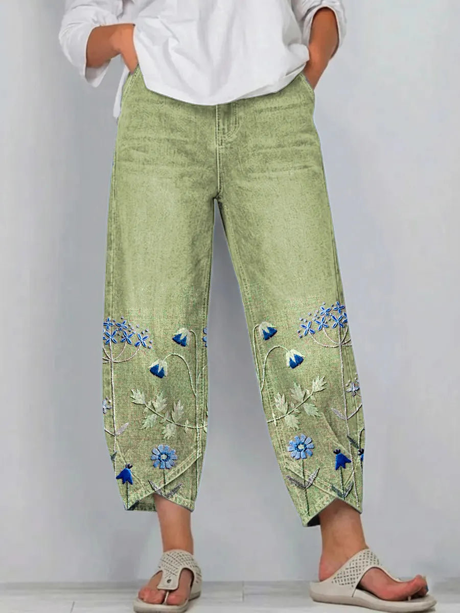 Mirabelle | Floral embroidered trousers