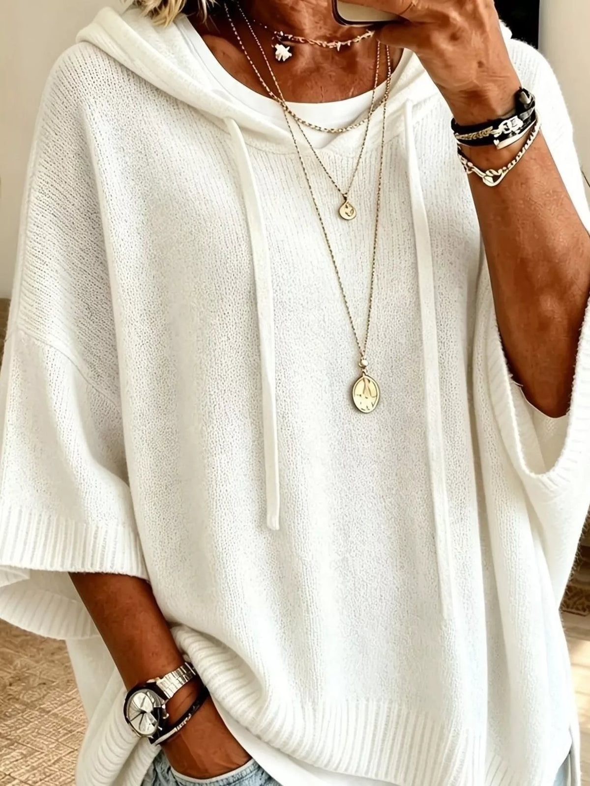 Lily | Casual Hooded Batwing Sleeve Knitted Jumper