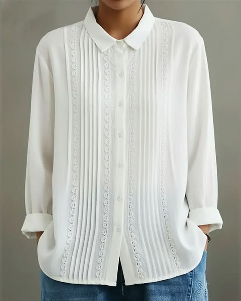 AMELIA PLEATED LACE TOP