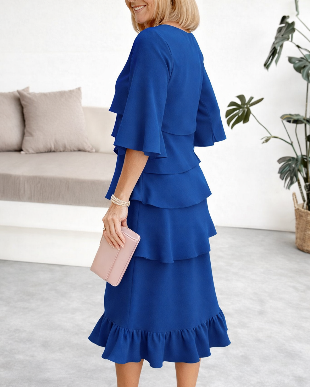 IRIS RUFFLE MIDI DRESS