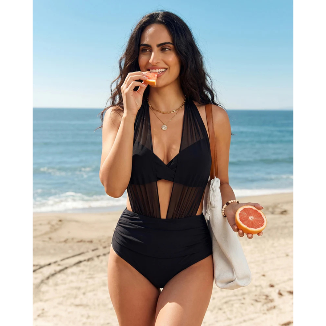 Sabine | Twist-Front Cut-Out Swimsuit