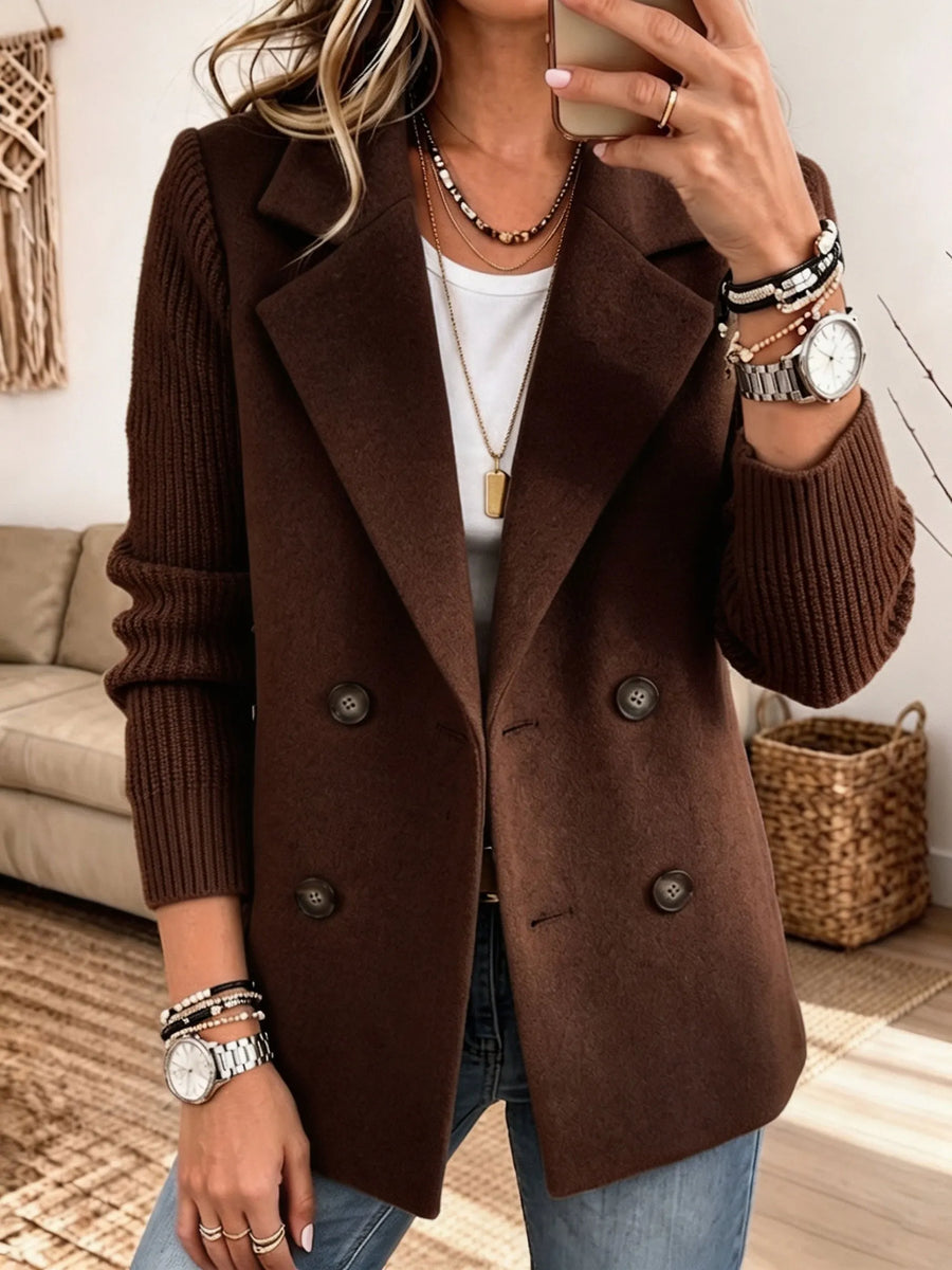 Jenny | Blazer with Knitted Sleeves - Elegant and Warm