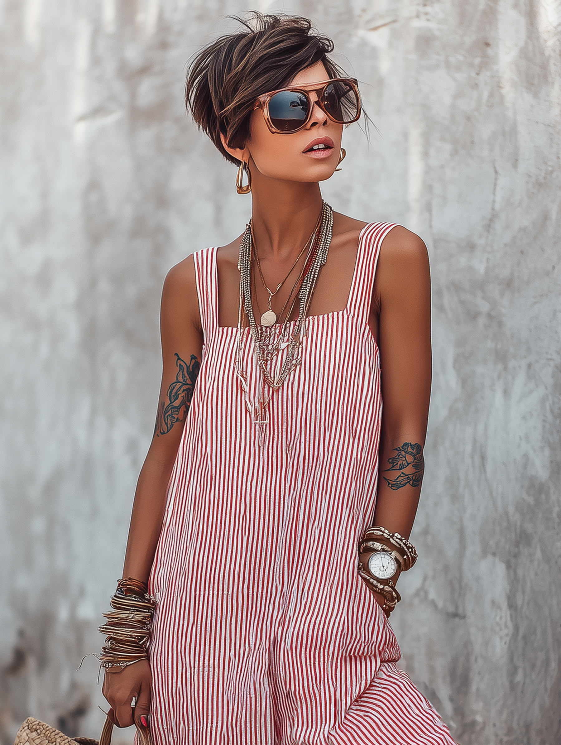 Pippa | Striped Sleeveless Loose-Fit Jumpsuit