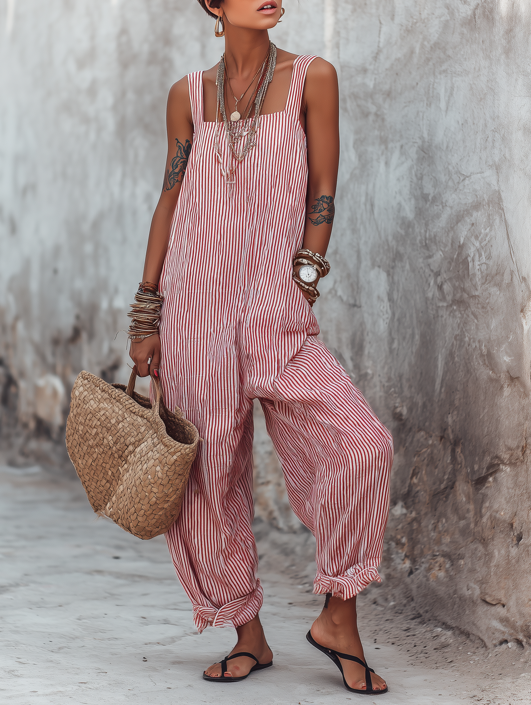 Pippa | Striped Sleeveless Loose-Fit Jumpsuit