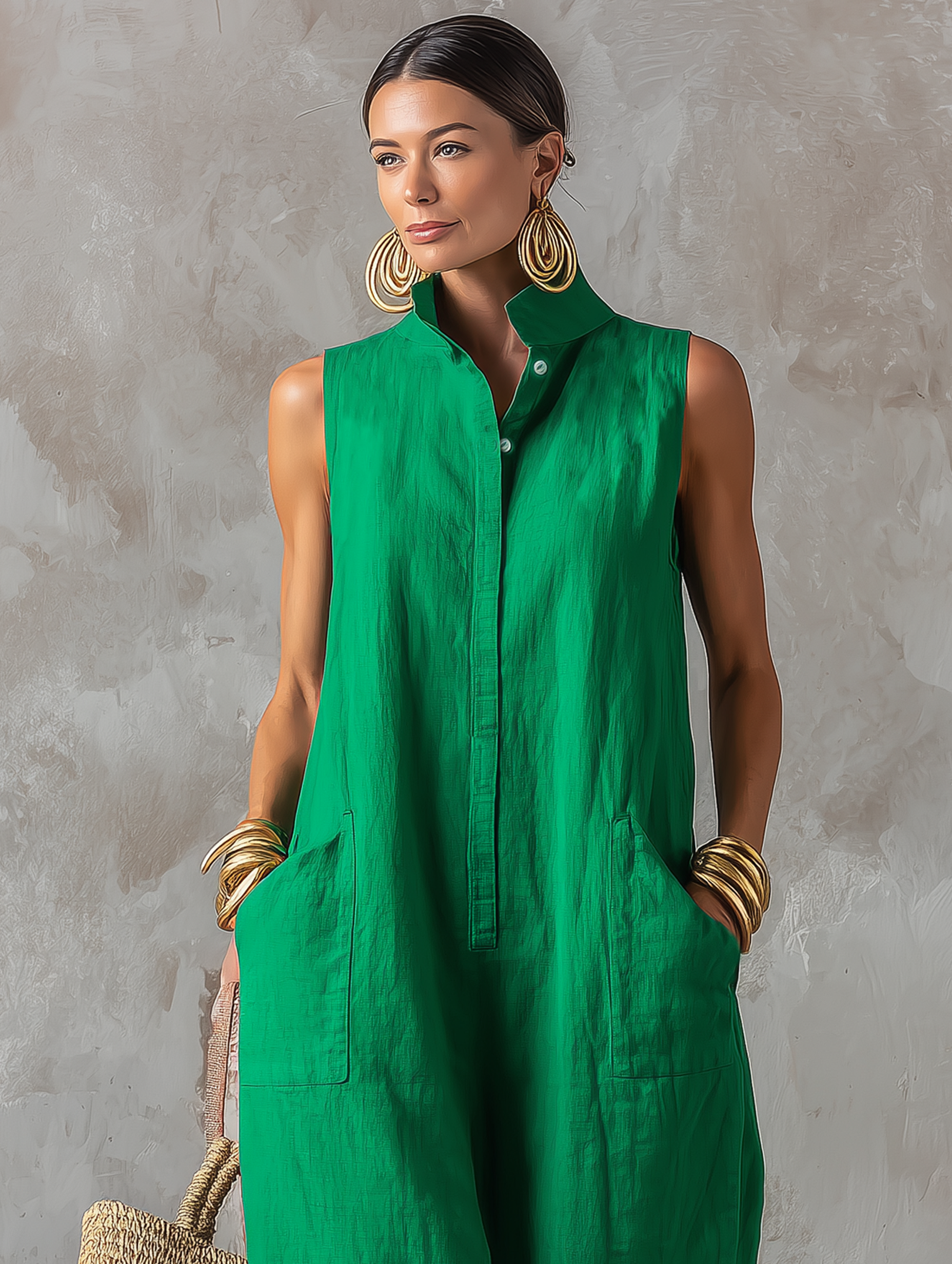 Claire | Minimalist Wide-Leg Linen Jumpsuit
