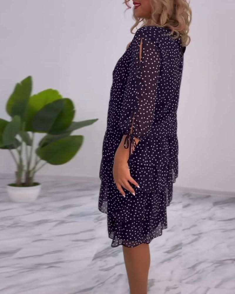 LUNESSA POLKA TIERED DRESS