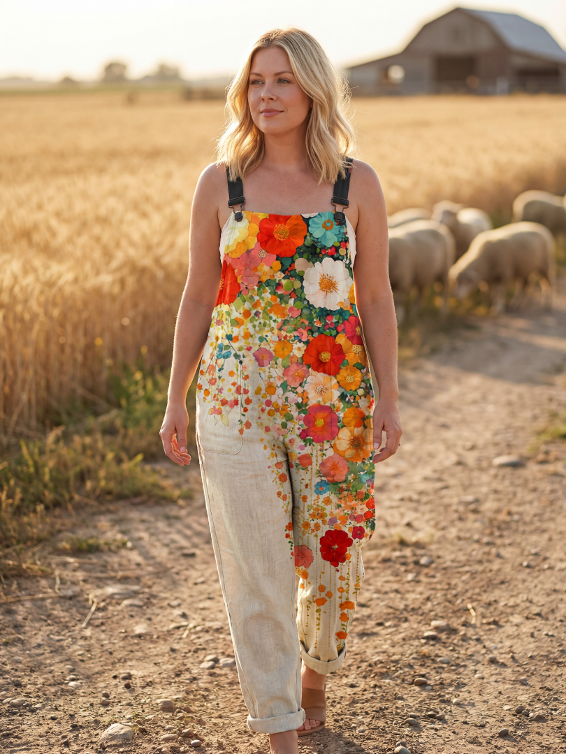 Beatrice | Floral Print Relaxed Wide-Leg Jumpsuit
