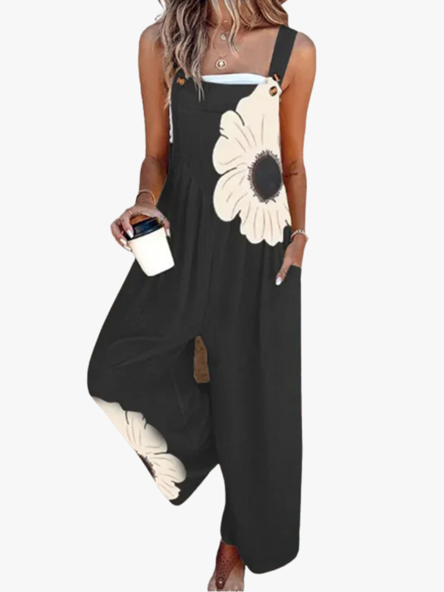 Moreau | Graphic Floral Dungaree Jumpsuit