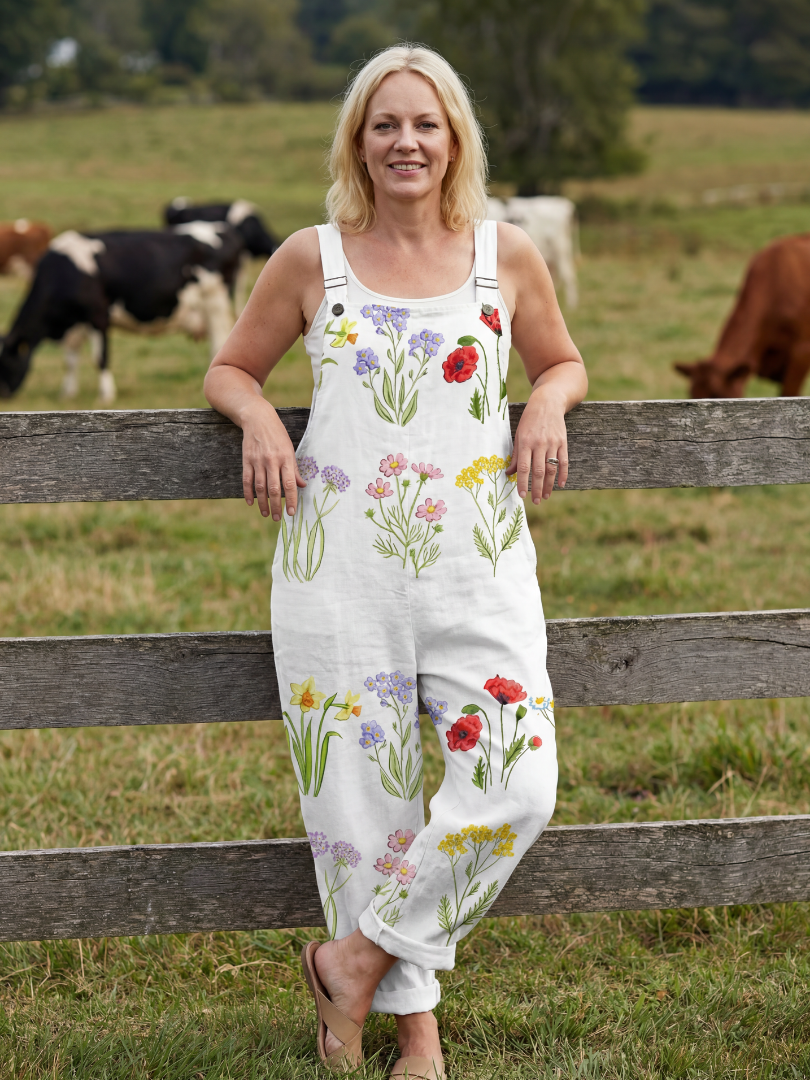Velina | Floral Garden Strap Jumpsuit