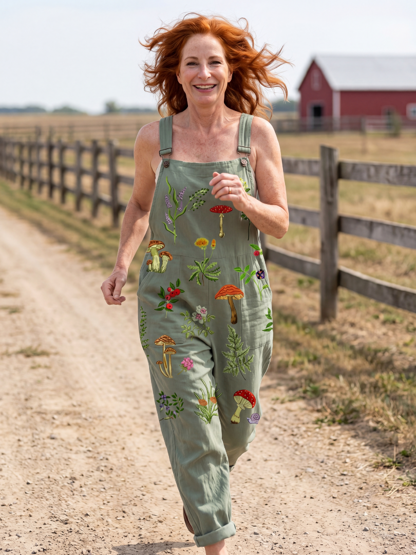 Amelie | Printed Wide-Leg Jumpsuit in Sage Green