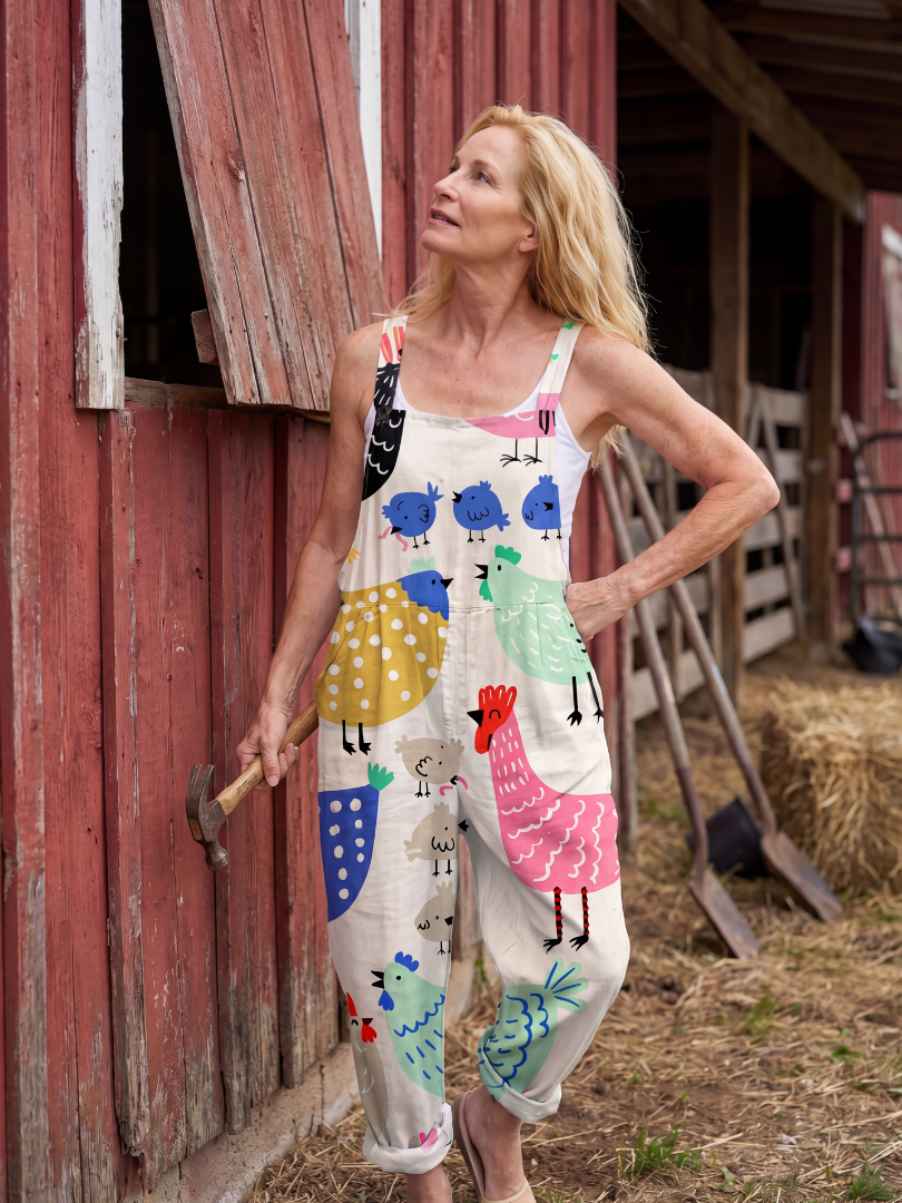 Arlina | Printed Motif Sleeveless Jumpsuit