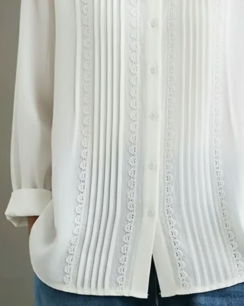 AMELIA PLEATED LACE TOP