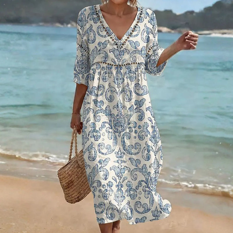 Vintage Ethnic Print Dress