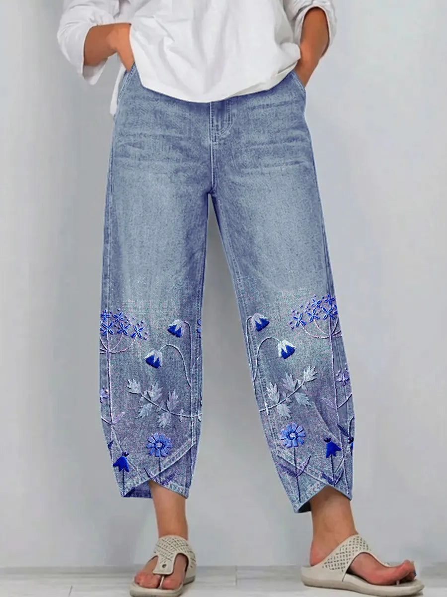 Mirabelle | Floral embroidered trousers