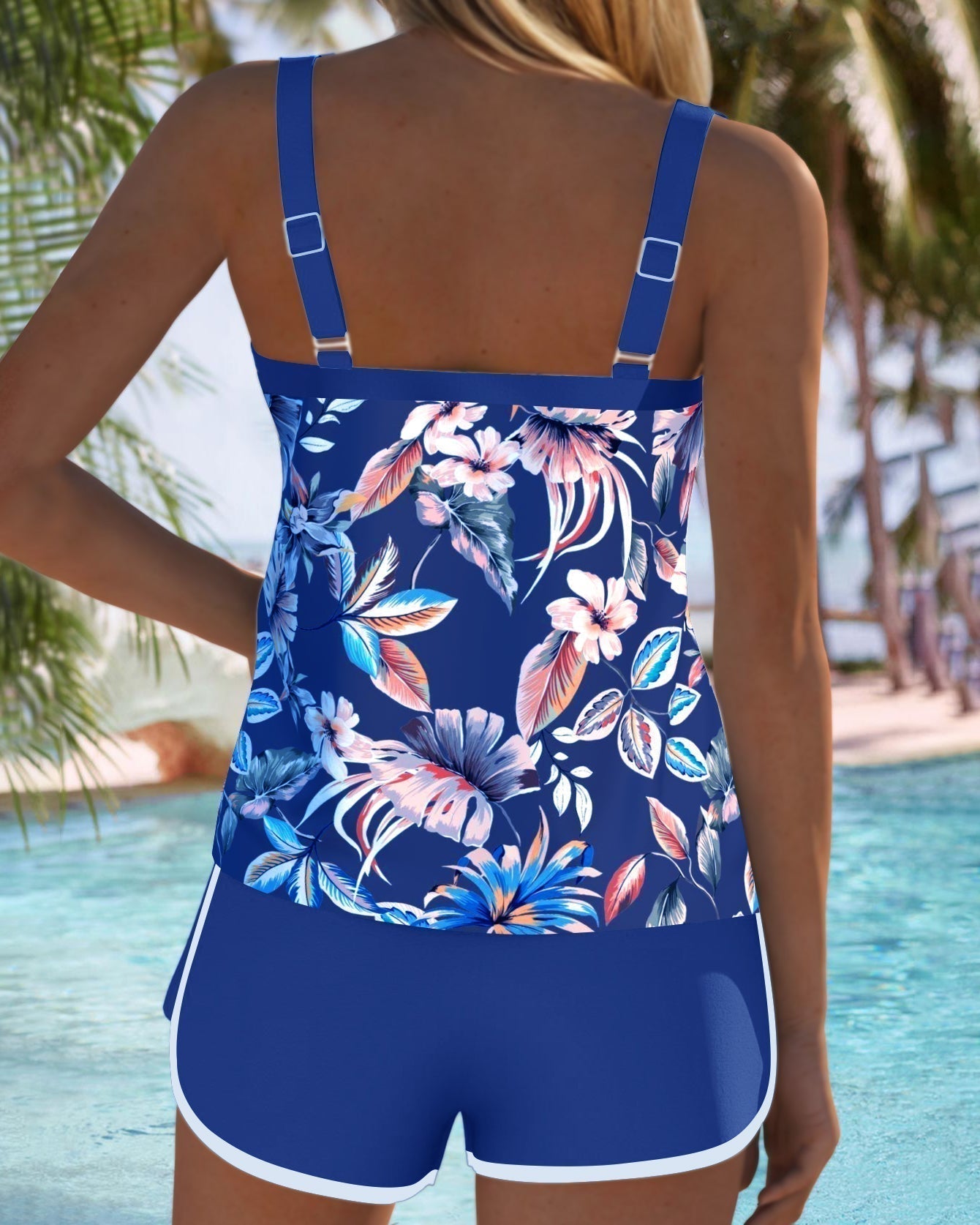 Imke | Printed Sleeveless U Tankini
