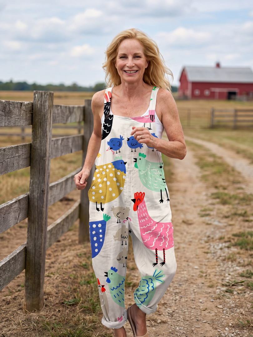 Arlina | Printed Motif Sleeveless Jumpsuit