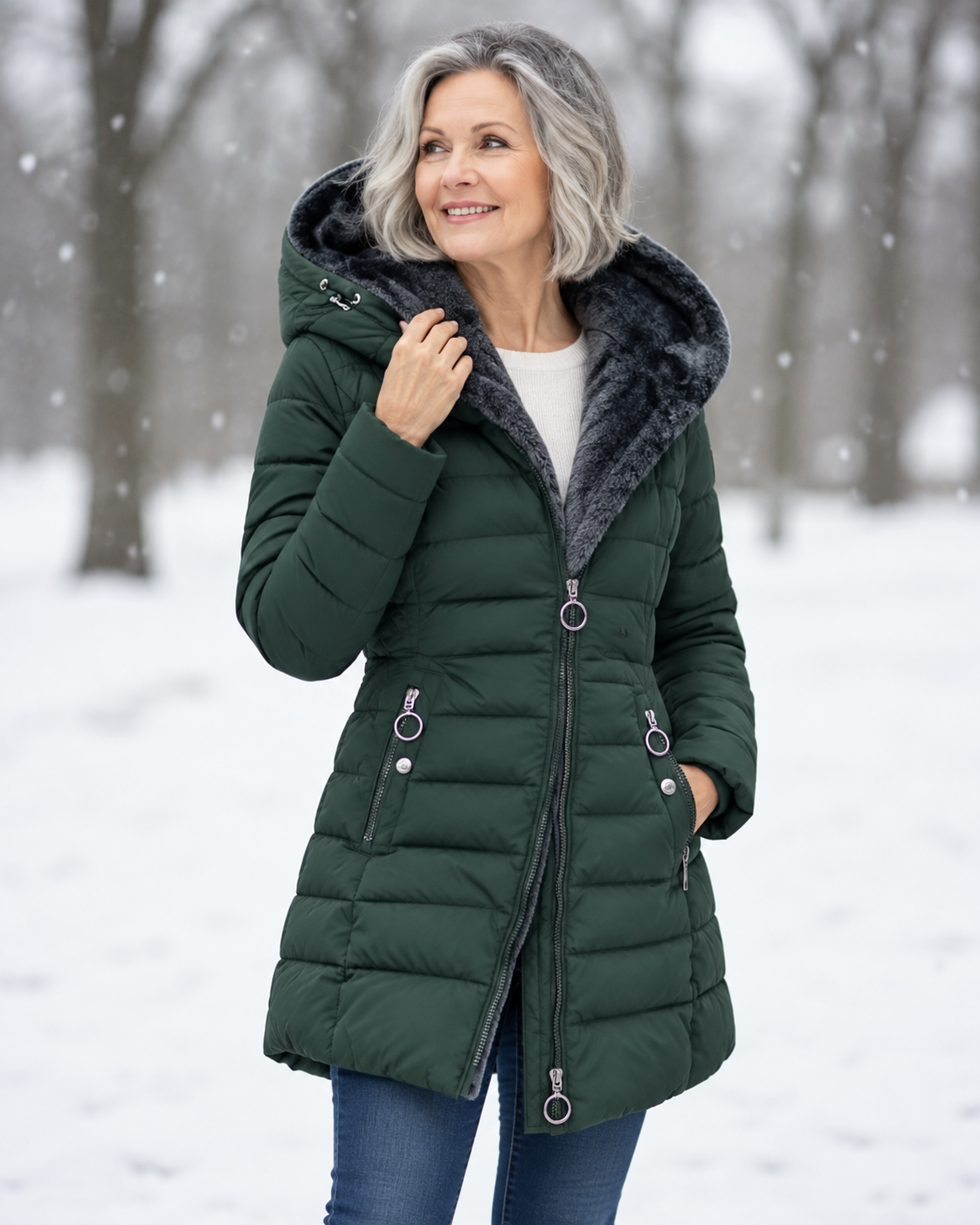 Marga™ | Warm Quilted Winter Jacket with Hood