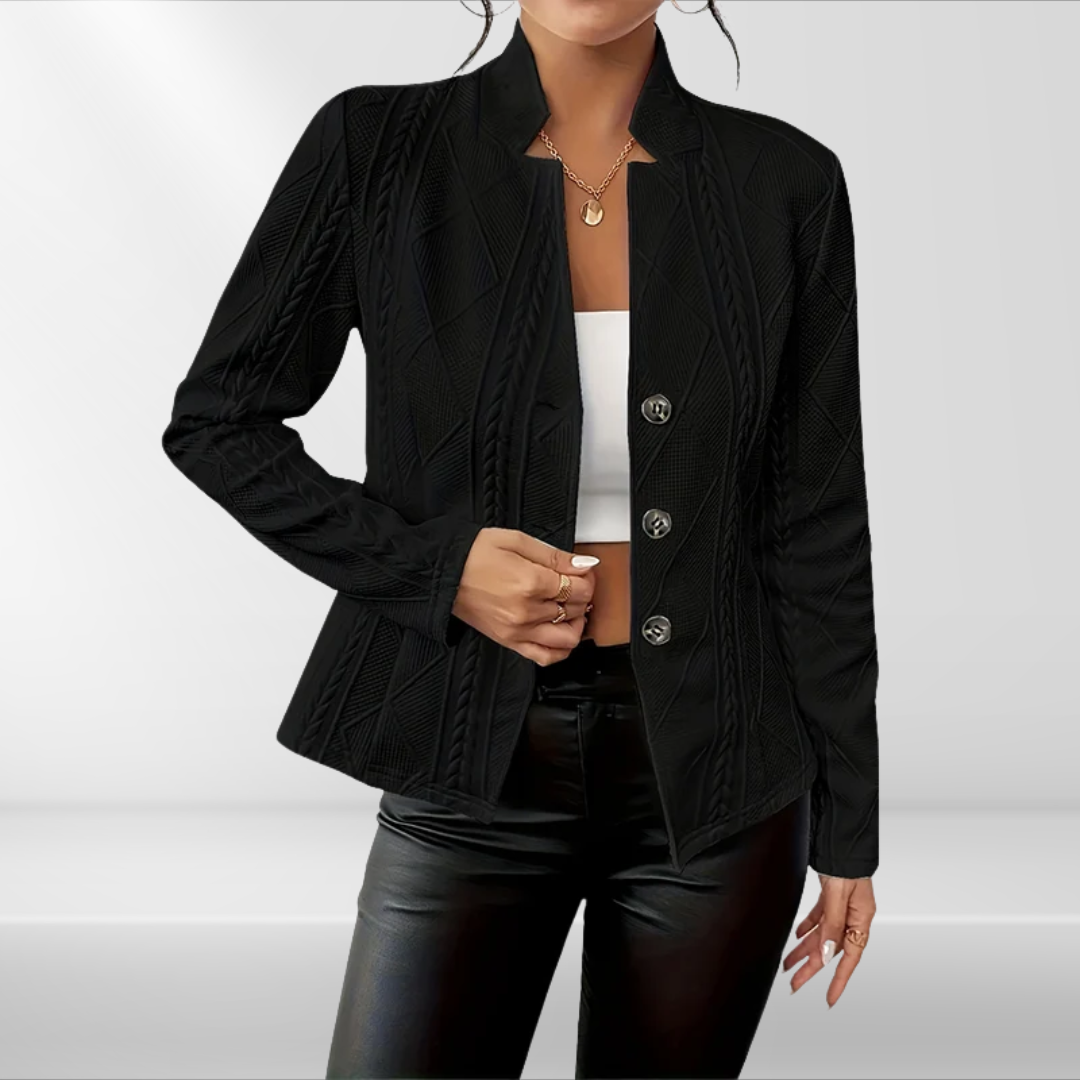 Women's Textured Button Down Blazer Jacket