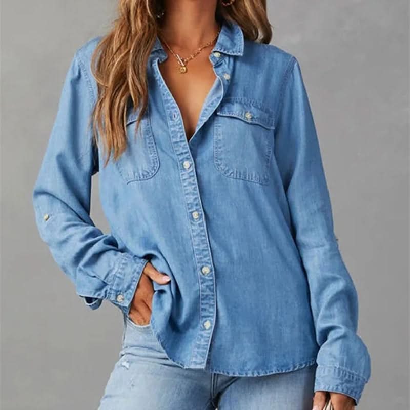 CELESTE BUTTON DENIM TOP
