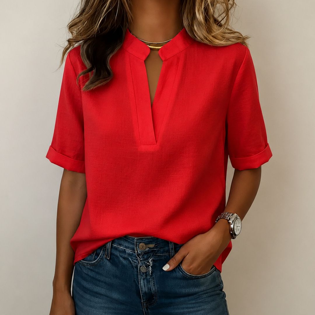 V-Neck Chiffon Women’s Blouse