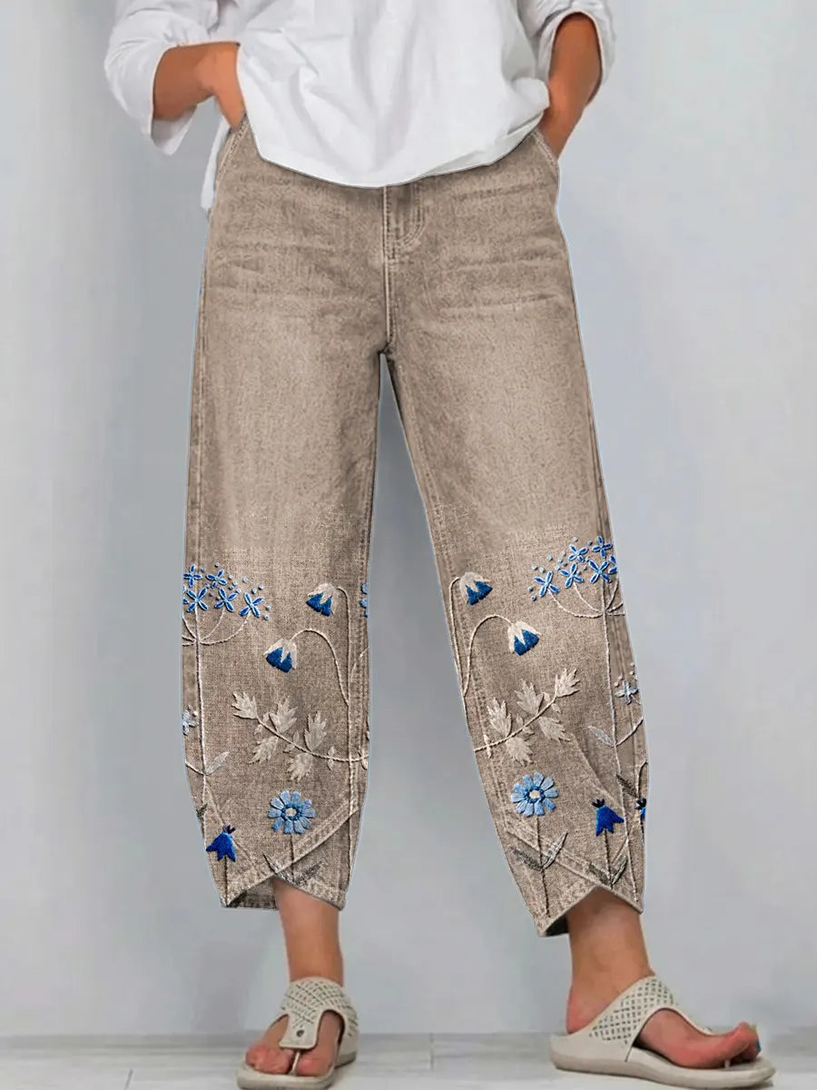 Mirabelle | Floral embroidered trousers