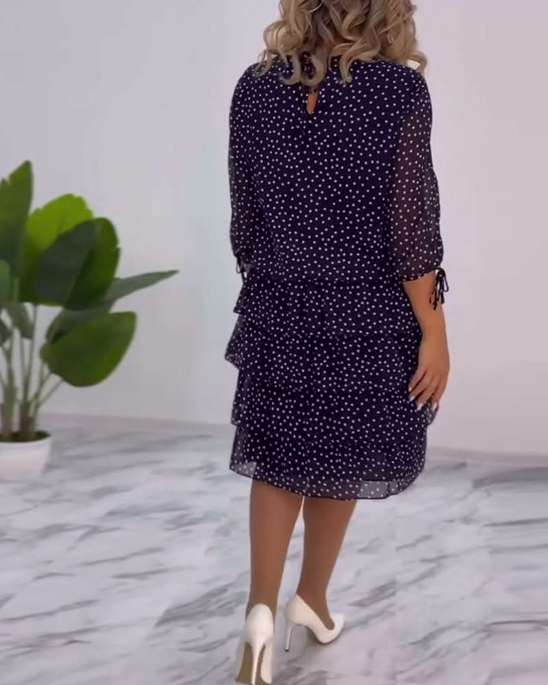 LUNESSA POLKA TIERED DRESS