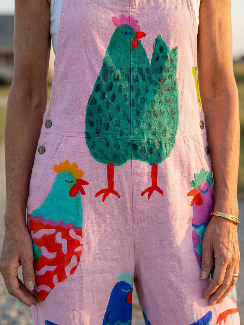 Sanna | Hen Motif Full-Length Jumpsuit