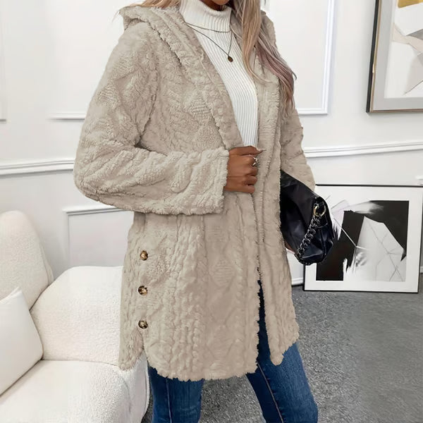 Fay | Warm Hooded Diamond-Pattern Jacket