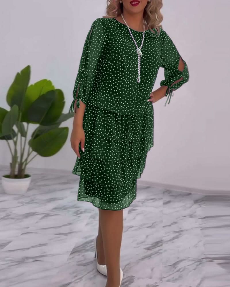 LUNESSA POLKA TIERED DRESS