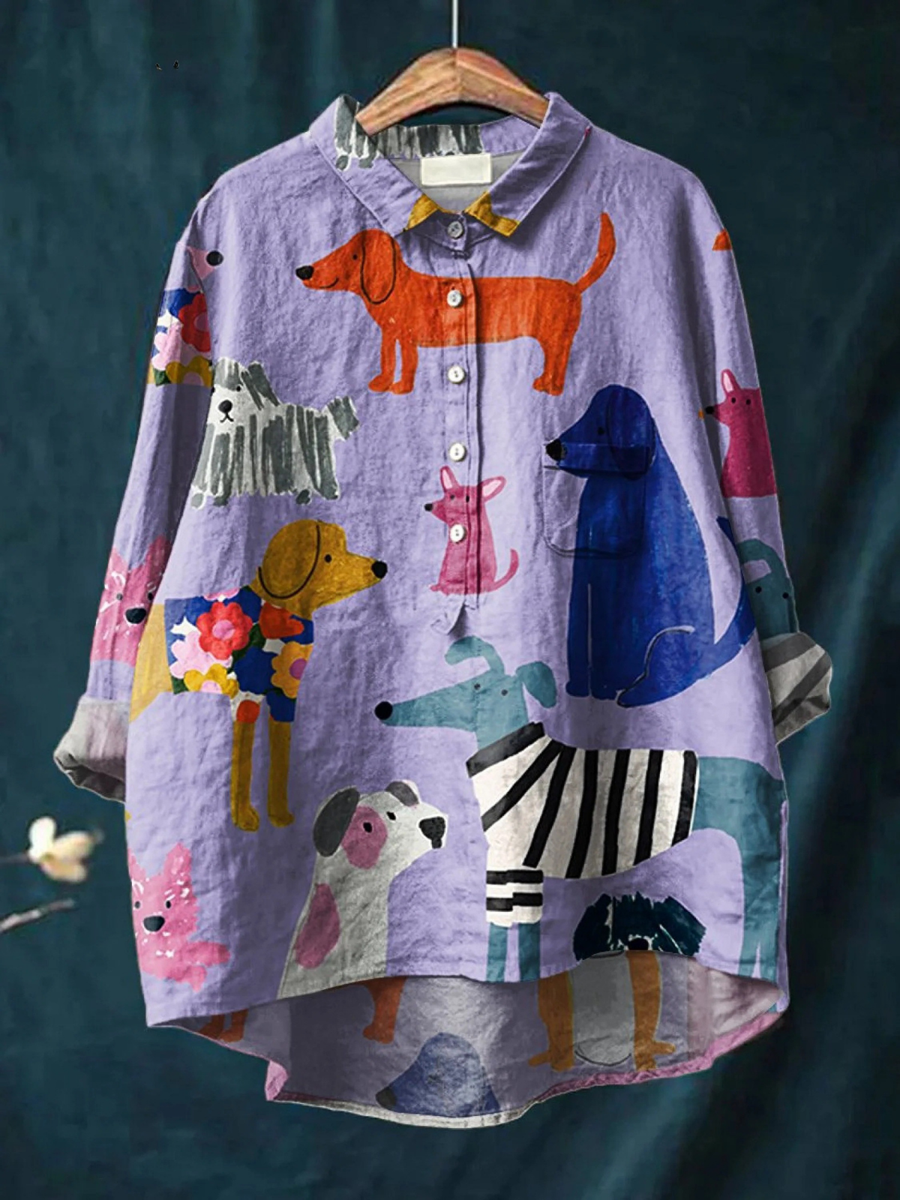 POPPY DOG PRINT BLOUSE