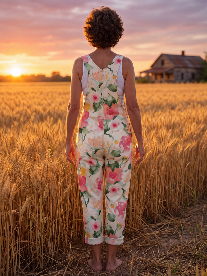 Cordelia | Floral Full-Length Jumpsuit with Relaxed Straight-Leg Fit