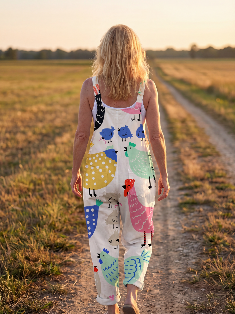 Arlina | Printed Motif Sleeveless Jumpsuit
