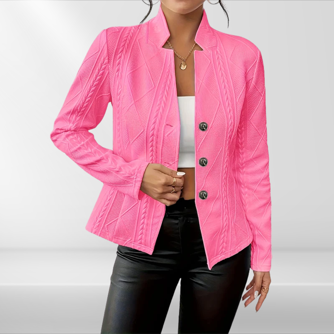 Women's Textured Button Down Blazer Jacket