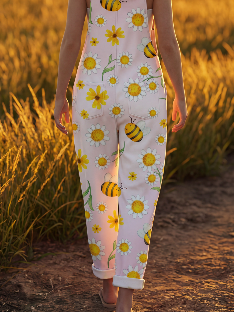 Evangeline | Bloom Day Jumpsuit in Pink Floral Print