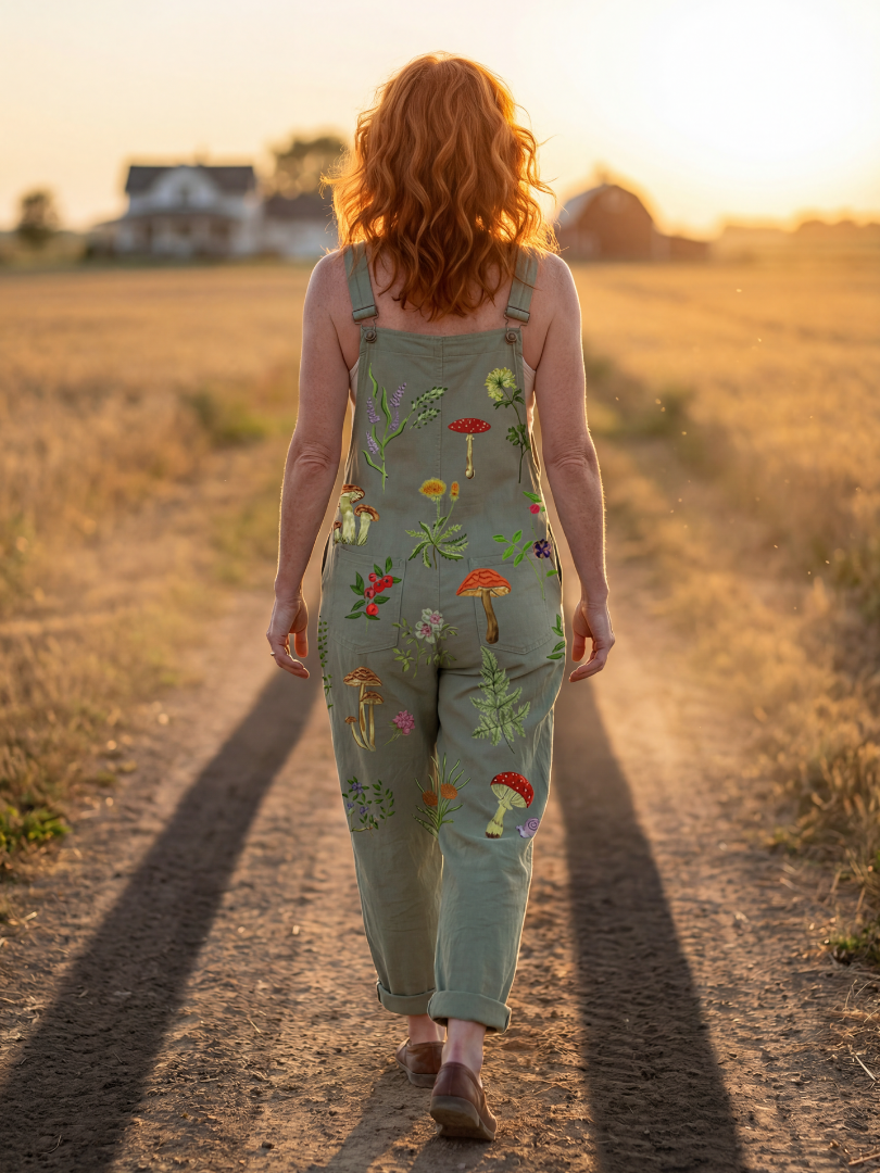 Amelie | Printed Wide-Leg Jumpsuit in Sage Green