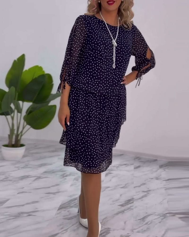 LUNESSA POLKA TIERED DRESS