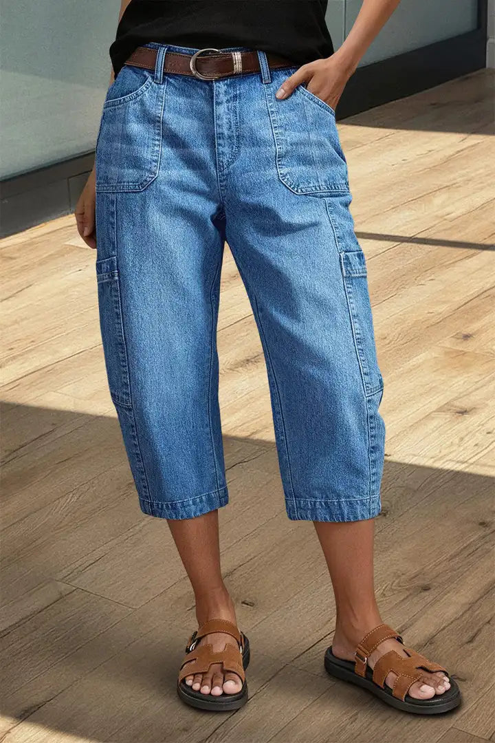 Freya | Cropped Stretch Denim Jeans