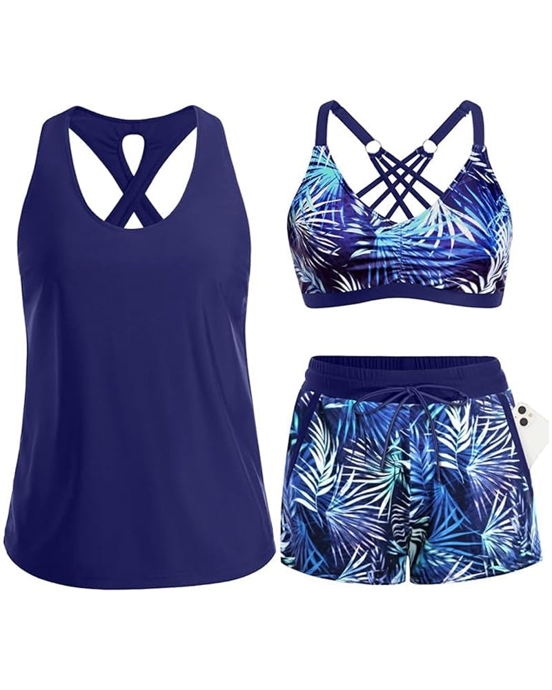 Maren | Three-Piece Tankini Bikini & Cover-Up Set