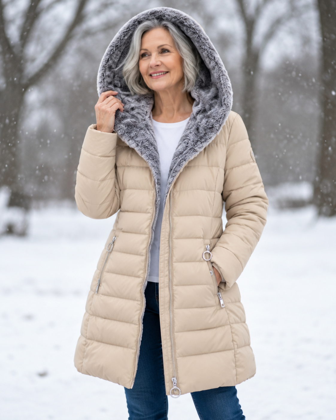 Marga™ | Warm Quilted Winter Jacket with Hood