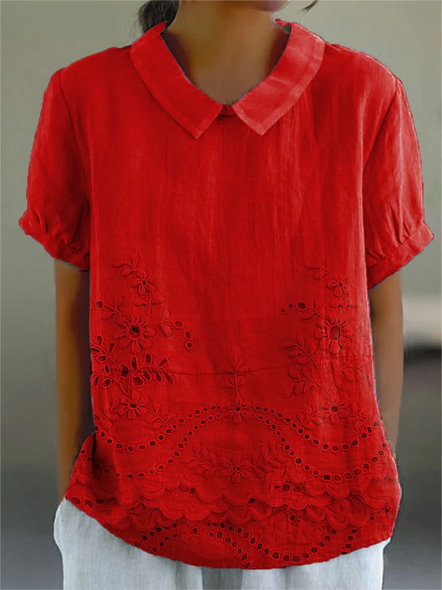 LILY BLOOM EMBROIDERED TOP