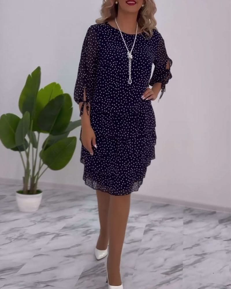 LUNESSA POLKA TIERED DRESS