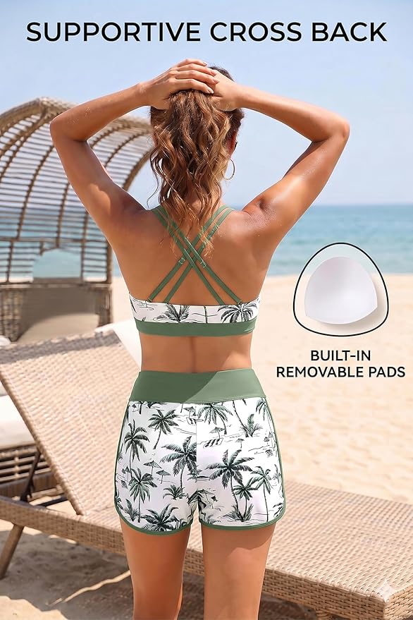 Talia | Three-Piece Crossback Tankini Set