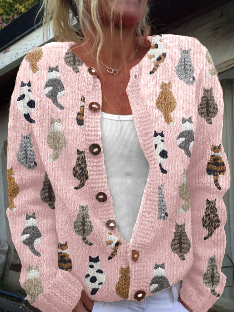 The Feline Motif Knit Cardigan