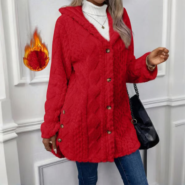 Fay | Warm Hooded Diamond-Pattern Jacket