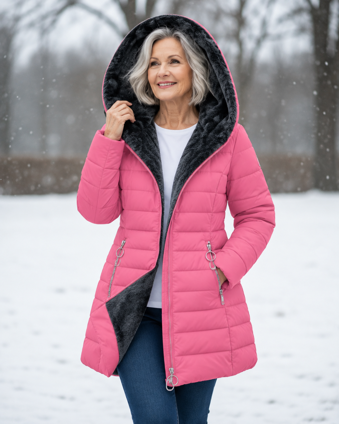 Marga™ | Warm Quilted Winter Jacket with Hood
