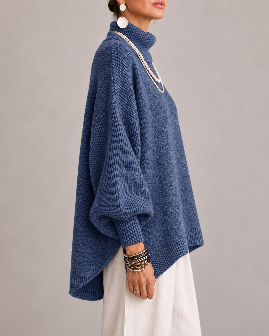 OTTOLINE | Oversized Roll-Neck Knitted Jumper
