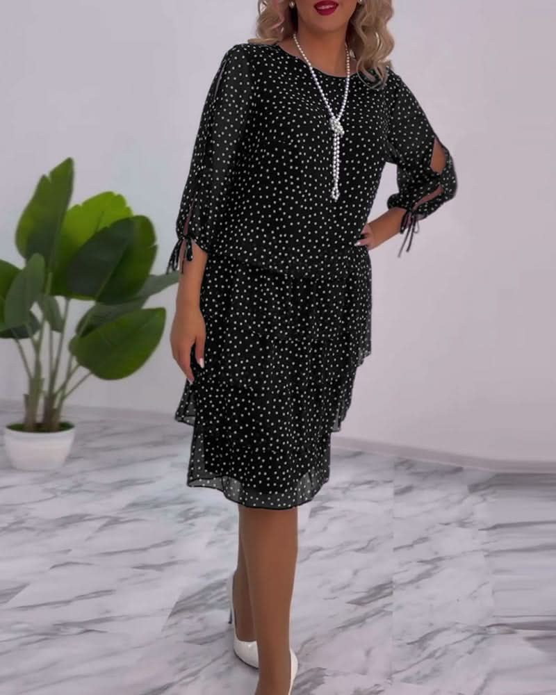 LUNESSA POLKA TIERED DRESS
