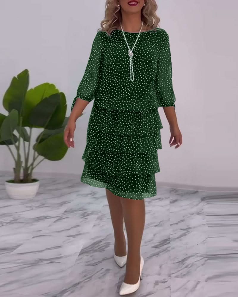 LUNESSA POLKA TIERED DRESS